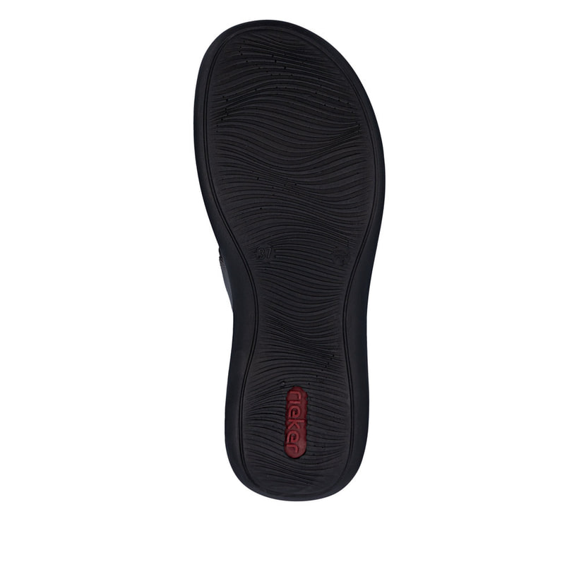 Graue Rieker Ballerinas 46352-45 aus Glattleder mit praktischer easy in Funktion. Schuh Laufsohle.