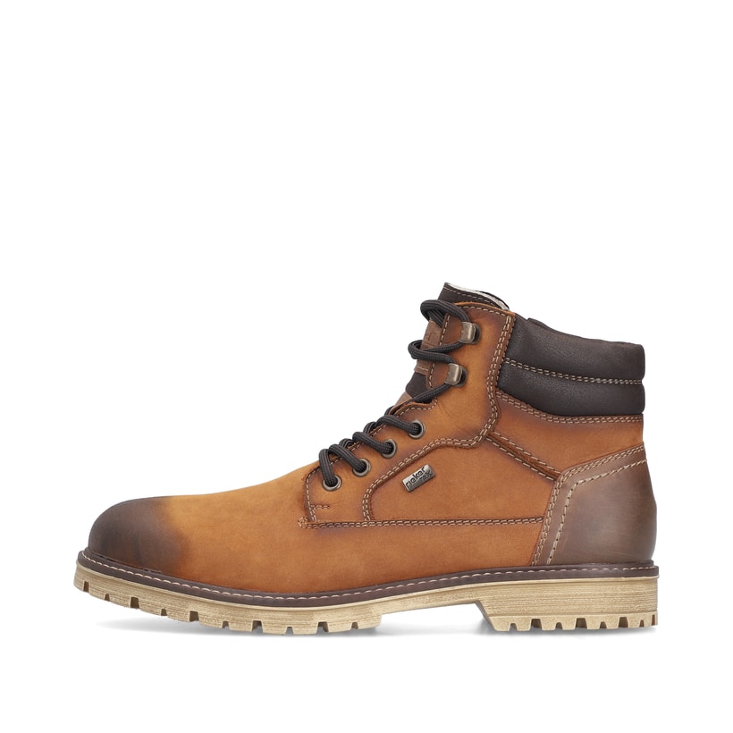 Gelbe Rieker Herren Schnürstiefel F3622-68 aus Rauleder. Schuh Außenseite.