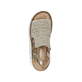 Grüne Rieker Damen Riemchensandalen 60843-52 mit einem Gummizug. Schuh von oben.