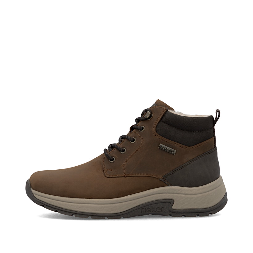Braune Rieker Herren Schnürstiefel 11004-22 aus Glattleder. Schuh Außenseite.