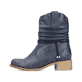 Pazifikblaue Rieker Damen Kurzstiefel 76584-14 mit modischer Kordel. Schuh Außenseite.