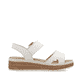 Beige Rieker Keilsandaletten 62760-60 mit trendiger Schnalle. Schuh Innenseite.