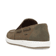 Braune Rieker Herren Slipper 18266-26 mit einem Elastikeinsatz. Schuh von hinten.