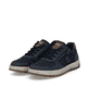 Dunkelblaue Rieker Herren Sneaker Low 37029-14 mit einem Reißverschluss. Schuhpaar seitlich schräg.