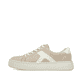 Beige Rieker Damen Sneaker Low N9920-62 mit einem Reißverschluss. Schuh Außenseite.