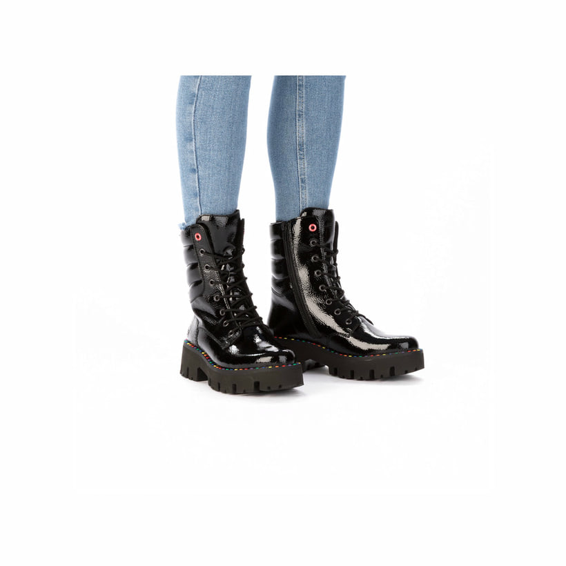 Rieker Z0051 Bottes Courtes Femme – Bottines Marron Confortables, Semelle Antidérapante, Doublure Chaude, Talon 3,4 Cm