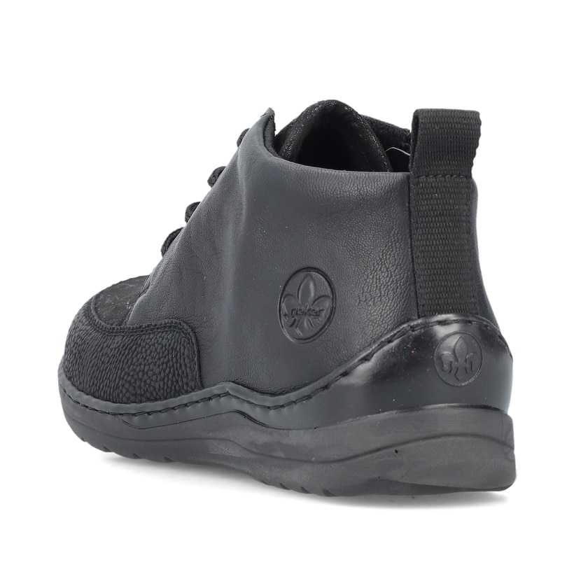 Champagnerfarbene Rieker Damen Slipper 487C0-60 mit einem Klettverschluss. Schuh Außenseite gespiegelt.