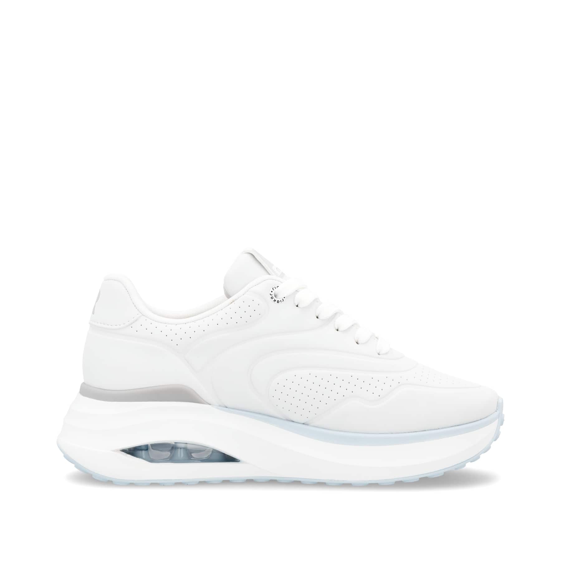 Weiße vegane Rieker Damen Sneaker Low W2700-80 mit einer Schnürung. Schuh Innenseite.