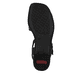 Schwarze Rieker Riemchensandaletten 62685-00 mit trendigen Schnalle. Schuh Laufsohle.