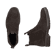 Dunkelbraune Rieker Herren Chelsea Boots 33180-28 aus Rauleder. Schuh von oben, liegend.