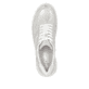Silberne Rieker Damen Sneaker Low N6402-40 mit Rieker Air Sohlenfenster. Schuh von oben.