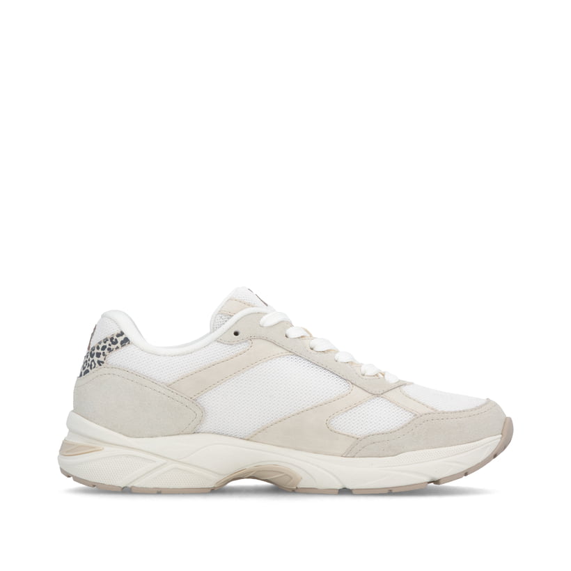 Weisse Rieker Sport Damen Sneaker Low W4201-80. Schuh Innenseite.