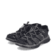 Schwarze Rieker Herren Trekkingsandalen 26770-00 mit einem Klettverschluss. Schuhpaar seitlich schräg.