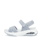 Blaue vegane Rieker Damen Trekkingsandalen W3152-10 mit einem Klettverschluss. Schuh Außenseite.