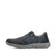 Blaue Rieker Herren Slipper 03550-14 mit einem Reißverschluss sowie Löcheroptik. Schuh Außenseite.