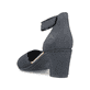 Blaue Rieker Pumps 41050-15 mit Klettverschluss sowie extra weicher Decksohle. Schuh von hinten.
