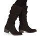 Dunkelbraune Rieker Damen Hochschaftstiefel 73159-25 aus Rauleder. Schuh am Fuß.
