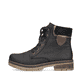 
Graphitschwarze Rieker Damen Schnürstiefel Y7418-00 mit einer robusten Profilsohle. Schuh Außenseite