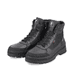 Schwarze Rieker Herren Schnürstiefel U0270-00 mit wasserabweisender TEX-Membran. Schuhpaar seitlich schräg.