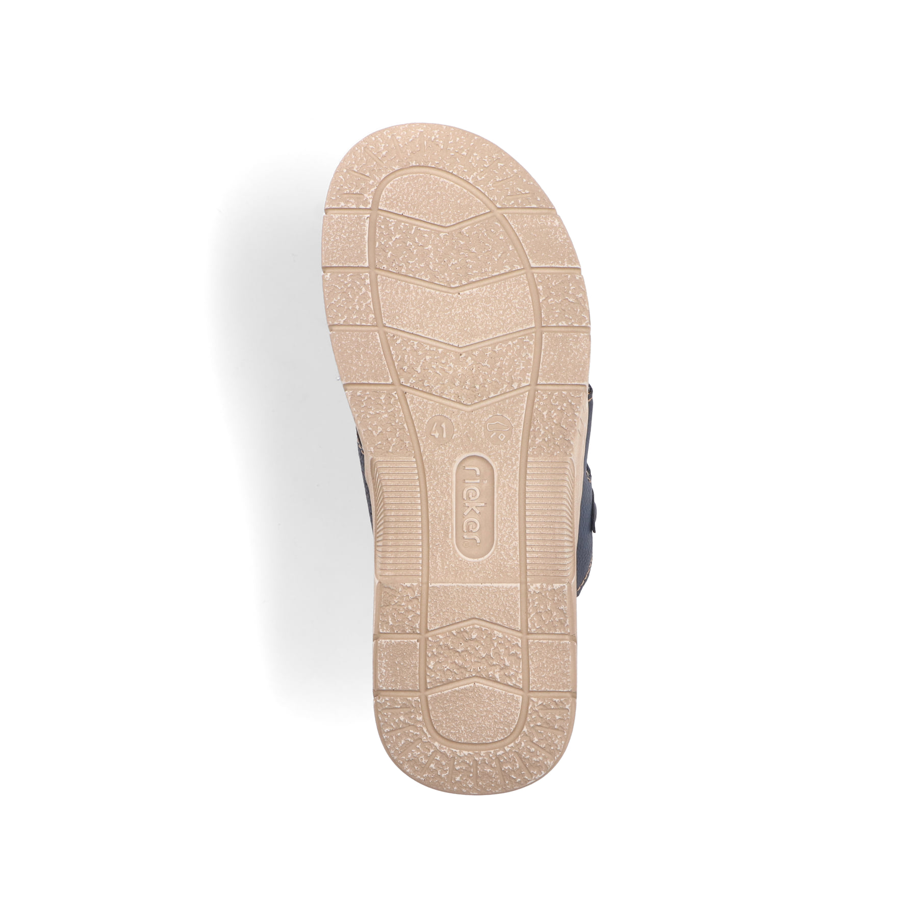 Blaue Rieker Herren Pantoletten 21384-14 mit der Komfortweite G. Schuh Laufsohle.