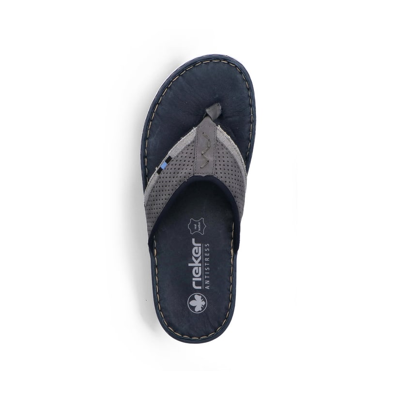Tongs Rieker grises pour homme 21084-42 avec largeur confort G. Chaussure vue de dessus.