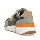 Grüne Rieker Herren Sneaker Low U1402-54 mit Schnürung sowie flexibler Sohle. Schuh von hinten.