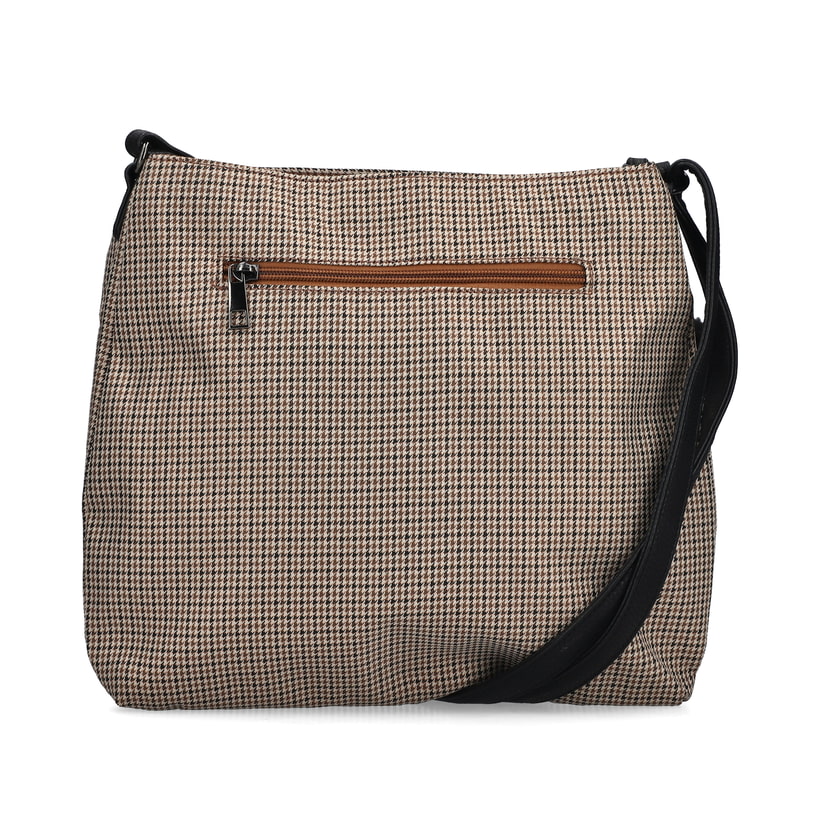 Sac bandoulière Rieker H1005-90 en beige avec fermeture éclair et pendentif en forme de cœur. Verso.