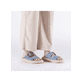 Mules Rieker bleues pour femme V3050-14 avec boucle tendance. Chaussure au pied.