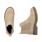 Beige Rieker Damen Chelsea Boots 73250-61 mit einem Reißverschluss. Schuh von oben, liegend.