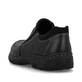 Mocassins Rieker noirs pour hommes 19961-03 avec bande élastique. Chaussure vue de l'arrière.