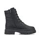 Nachtschwarze Rieker Damen Schnürstiefel Y9331-00 mit einer leichten Profilsohle. Schuh Innenseite