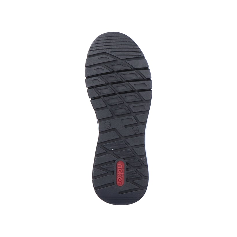 Schwarze Rieker Damen Sneaker Low M4903-01 mit Schnürung sowie der Extraweite H. Schuh Laufsohle.