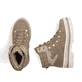 Beige Rieker Damen Schnürstiefel Y6210-64 mit wasserabweisender TEX-Membran. Schuh von oben, liegend.