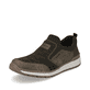 Grüne Rieker Herren Slipper B9051-54 mit Elastikeinsatz sowie Extraweite H. Schuh seitlich schräg.
