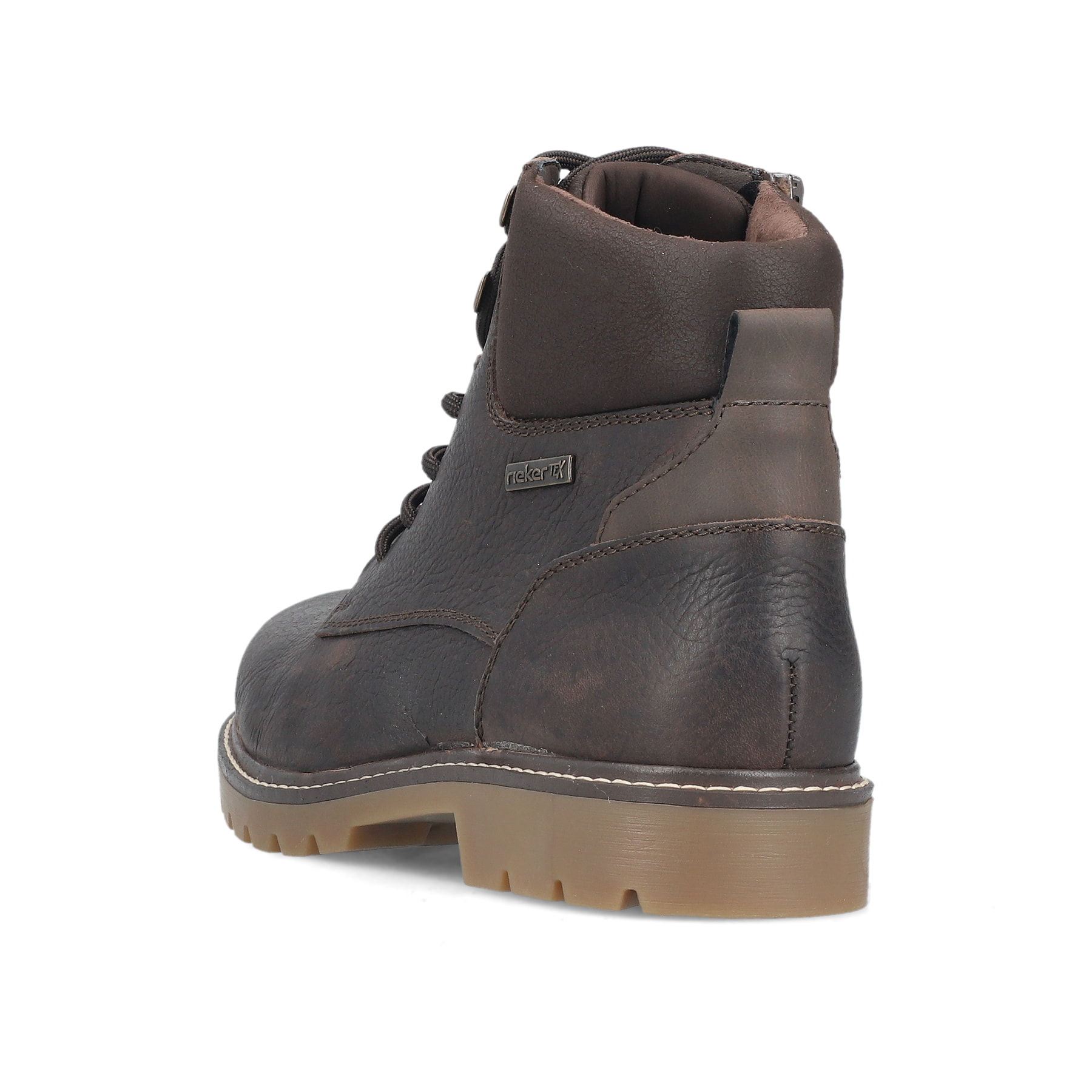 Braune Rieker Herren Schnürstiefel 39821-24 aus Glattleder. Schuh von hinten.
