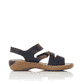 Blaue Rieker Damen Riemchensandalen V27Z0-15 mit einem Klettverschluss. Schuh Innenseite.