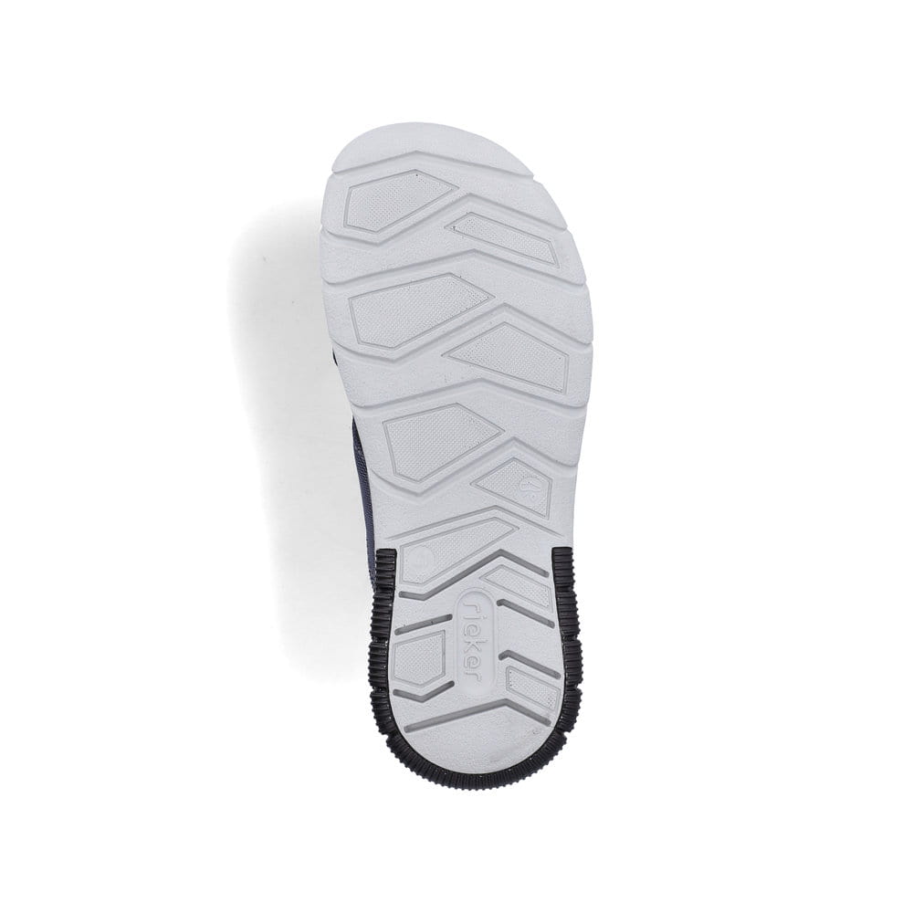 Blaue Rieker Herren Pantoletten 25250-14 mit der Komfortweite G. Schuh Laufsohle.