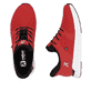 Rote Rieker Damen Slipper M9050-33 mit Gummizug sowie einer super leichten Sohle. Schuh von oben, liegend.