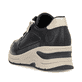 Schwarze Rieker Damen Sneaker Low N9301-00 mit einem Reißverschluss. Schuh von hinten.