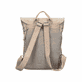 Rieker Damen Rucksack H1386-60 in Cremebeige-Metallic aus Kunstleder mit Reißverschluss. Rucksack Rückseite.