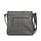 Sac à main Rieker H1340-42 gris avec lanière décorative tressée, fermeture éclair et poche pour téléphone portable. Verso.