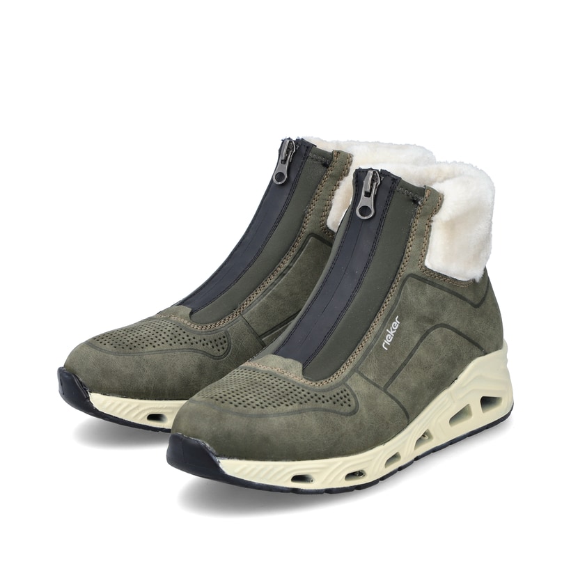 Lilane Rieker Damen Slipper N5253-30 mit flexibler und ultra leichter Sohle. Schuh Außenseite gespiegelt.