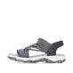 Blaue Rieker Damen Trekkingsandalen 68888-14 mit einem Gummizug. Schuh Außenseite.