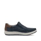 Blaue Rieker Herren Slipper 16952-14 mit einem Gummizug sowie der Extraweite H. Schuh Innenseite.