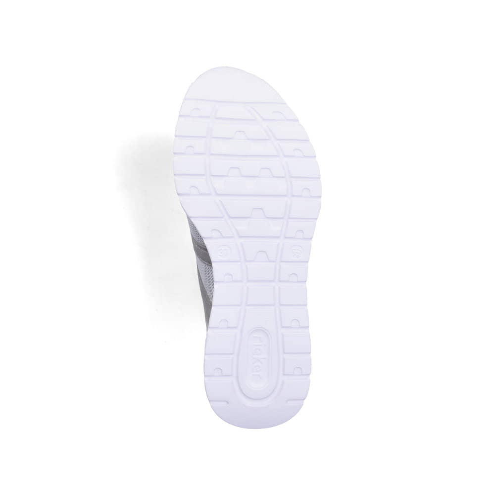 Graue Rieker Damen Sneaker Low M6061-40 mit einem Gummizug sowie Komfortweite G. Schuh Laufsohle.
