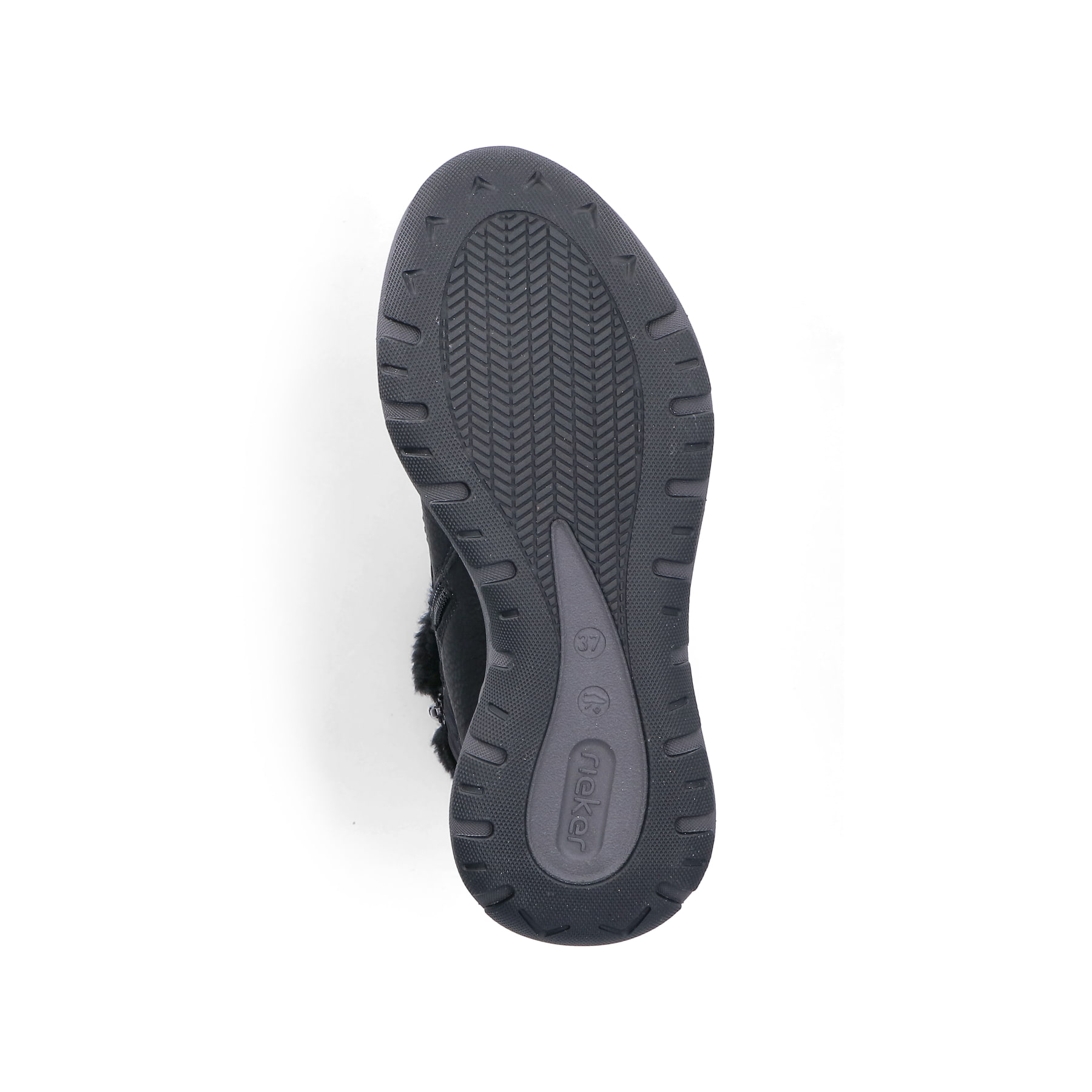 Schwarze Rieker Damen Schnürstiefel M6540-00 mit wasserabweisender TEX-Membran. Schuh Laufsohle.