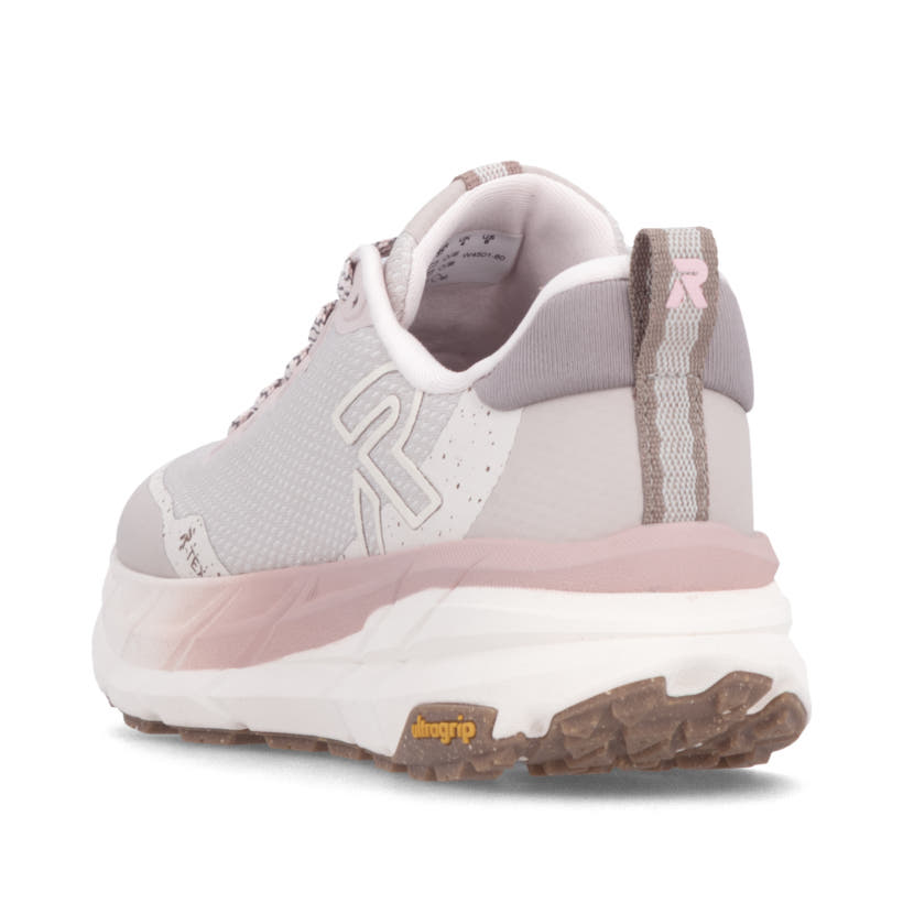 Beige Rieker Sport Damen Sneaker Low W4501-60. Schuh von hinten.