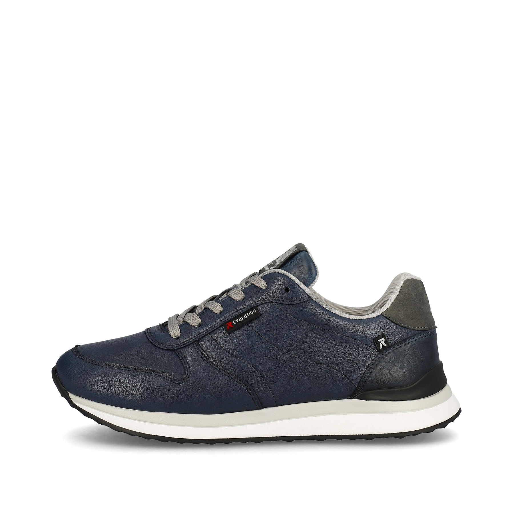 Rieker baskets basses bleues femmes 42500-14 avec une semelle flexible. Côté extérieur de la chaussure.