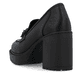 Schwarze Rieker Pumps Y4150-01 mit Deko-Kette sowie der Komfortweite G. Schuh von hinten.
