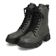 Asphaltschwarze Rieker Damen Hochschaftstiefel Y4760-00 mit einer leichten Sohle. Schuh Innenseite